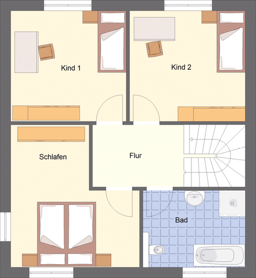 EWA-Stadtvilla Leipzig 126qm Massivhausbau Leipzig Halle Wittenberg Grundriss Obergeschoss