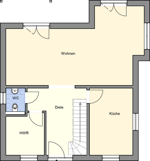 EWA-Stadtvilla Toskana 136qm Hausbau Berlin Brandenburg Potsdam Grundriss Erdgeschoss