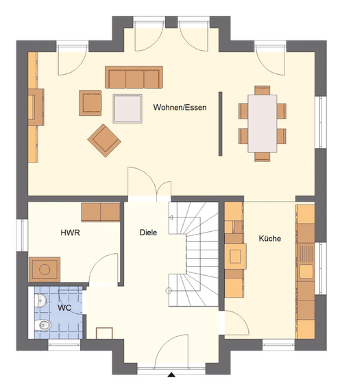 EWA-Stadtvilla Berlin 158qm Hausbau Berlin Brandenburg Magdeburg Grundriss Erdgeschoss