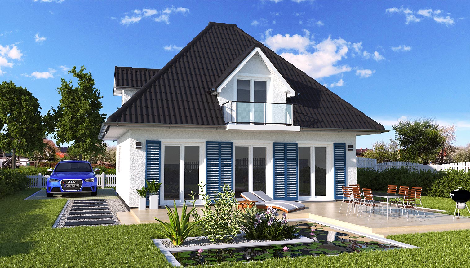 EWA-Bungalow-Hiddensee-142qm-Hausbau-Berlin-Brandenburg-Potsdam-Rückansicht EWA-Bungalow Hiddensee 142qm Hausbau Berlin Brandenburg Potsdam Rückansicht