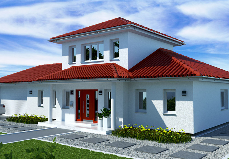 EWA-Bungalow Rügen 174qm Hausbau Berlin Brandenburg Magdeburg rotes Dach