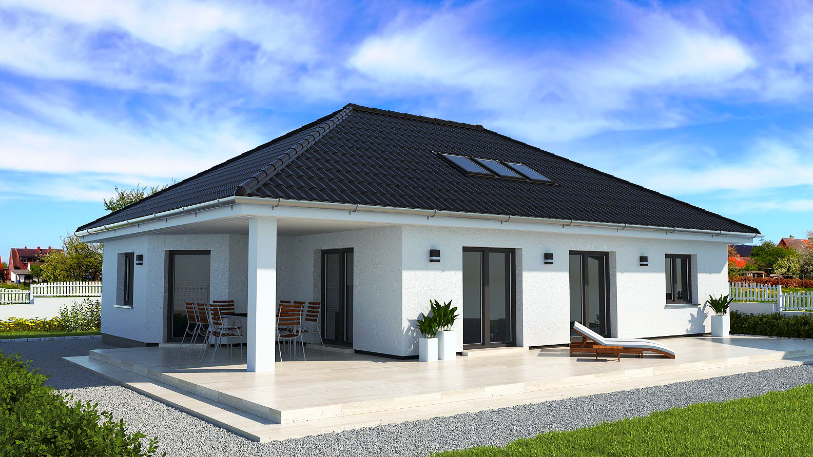 EWA-Bungalow Usedom 177qm Hausbau Berlin Brandenburg Magdeburg Rückansicht