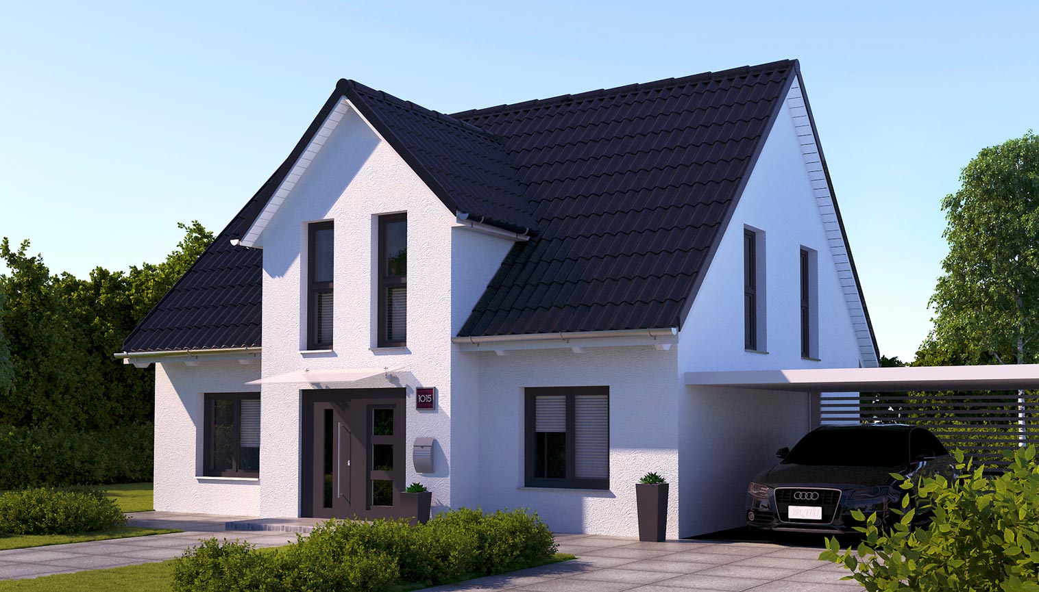 EWA-Landhaus Altmark 172qm Hausbau Berlin Brandenburg Magdeburg Vorderansicht