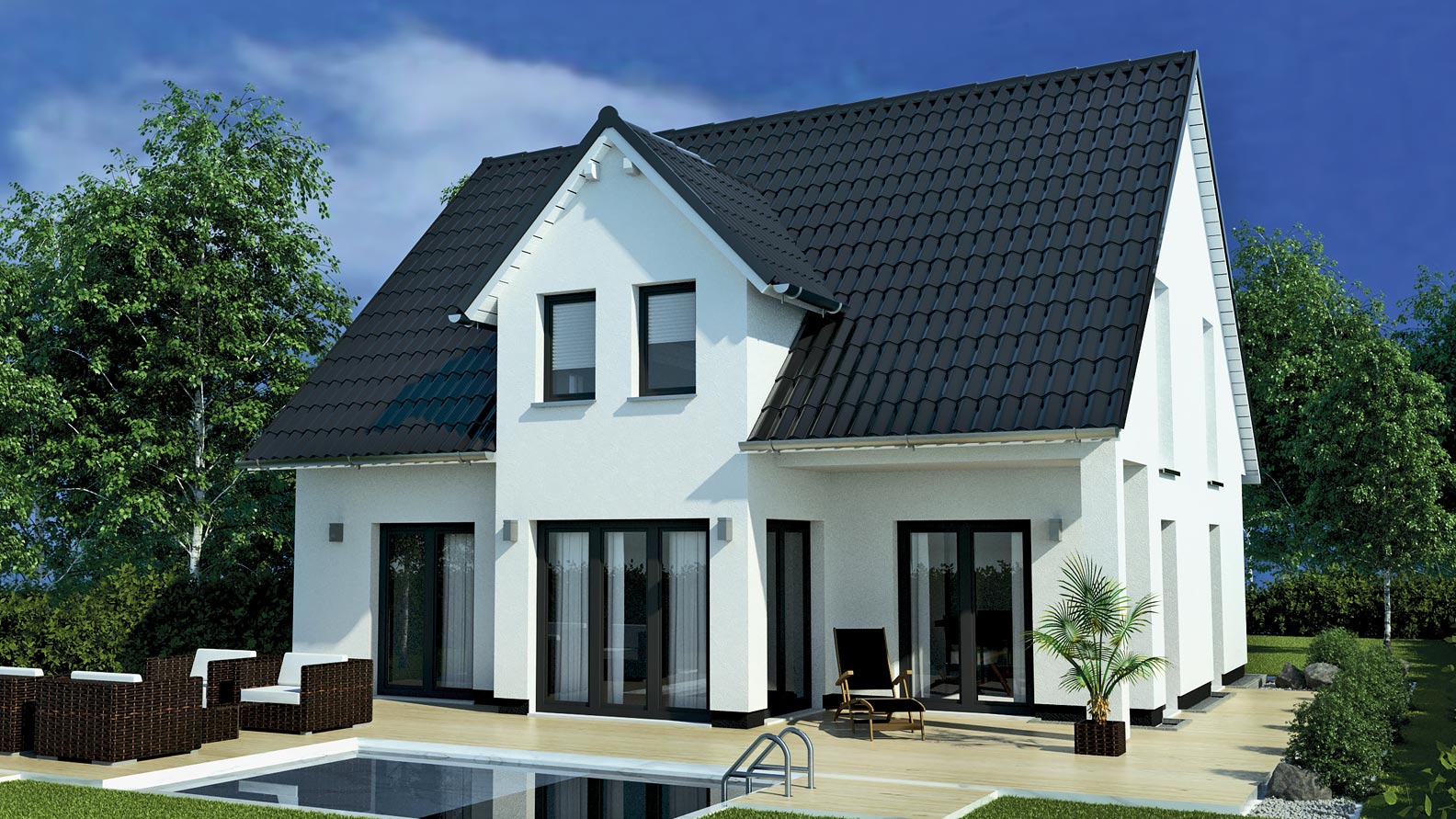 EWA-Landhaus-Prignitz-187qm-Massivhausbau-Leipzig-Halle-Wittenberg-Rückansicht EWA-Landhaus Prignitz 187qm Massivhausbau Leipzig Halle Wittenberg Rückansicht