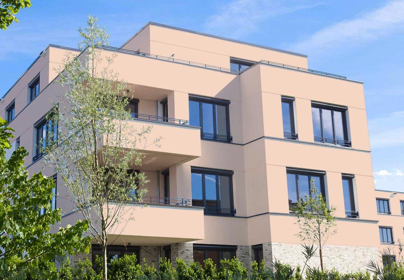 EWA-Wohnhaus Apartment Hausbau Berlin Brandenburg Potsdam Lachsrosa