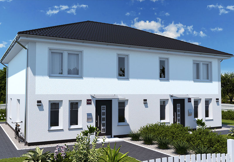 EWA-Doppelhaus Werder 254qm Hausbau Berlin Brandenburg Potsdam