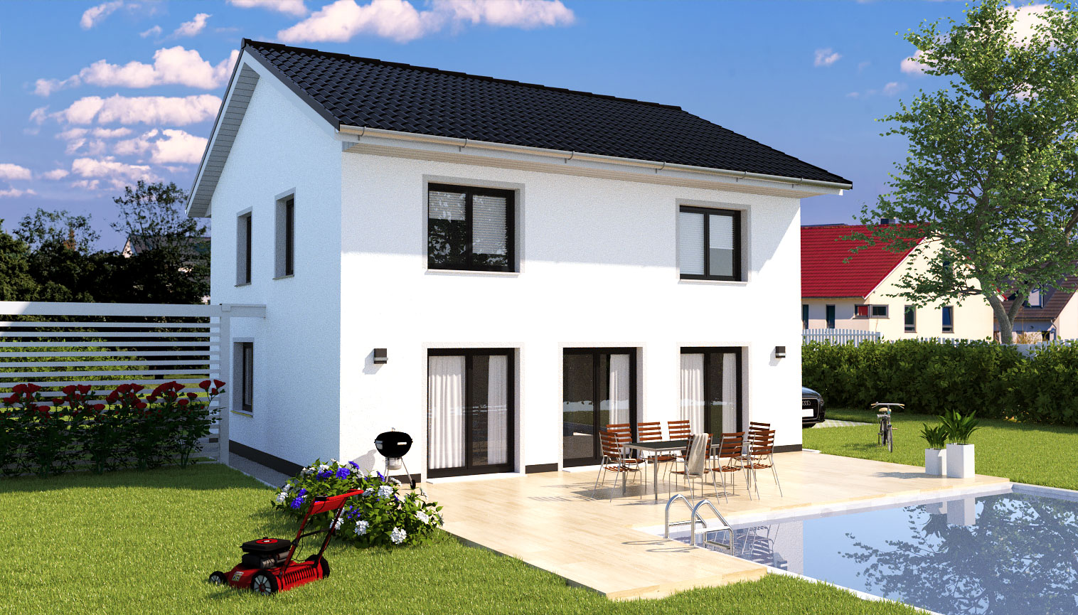 EWA-Stadtvilla-Lichterfelde-SD-163qm-Massivhausbau-Leipzig-Halle-Wittenberg-Rückansicht EWA-Stadtvilla Lichterfelde SD 163qm Massivhausbau Leipzig Halle Wittenberg Rückansicht