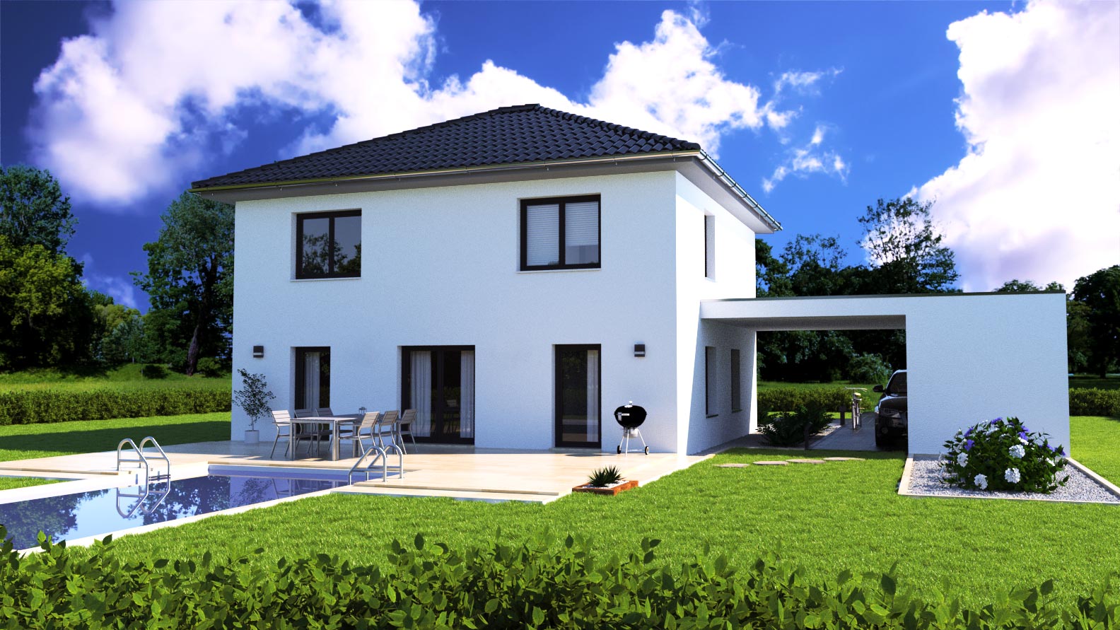 EWA-Stadtvilla Potsdam 143qm Hausbau Berlin Brandenburg Potsdam Rückansicht